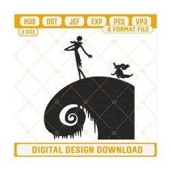 jack skellington and zero embroidery files, nightmare before christmas embroidery designs.jpg