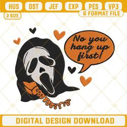 no you hang up first ghost face scream embroidery design files.jpg