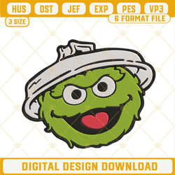 oscar the grouch face embroidery design, sesame street embroidery file.jpg