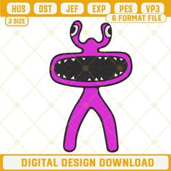 rainbow friends pink machine embroidery designs, game character embroidery files.jpg
