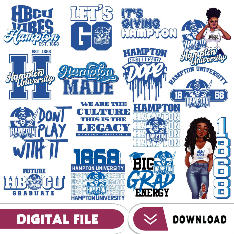 Hampton University Svg, Hbcu Collection, New Hbcu 2023, Hbcu Svg, Historically Black College Designs Svg, Svg For Cricut.jpg