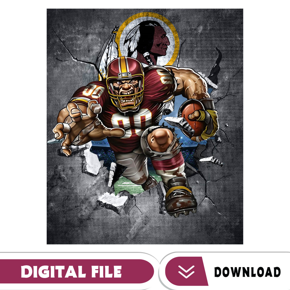 Redskins Tumbler Wrap Sublimation Png, Football Tumbler.jpg