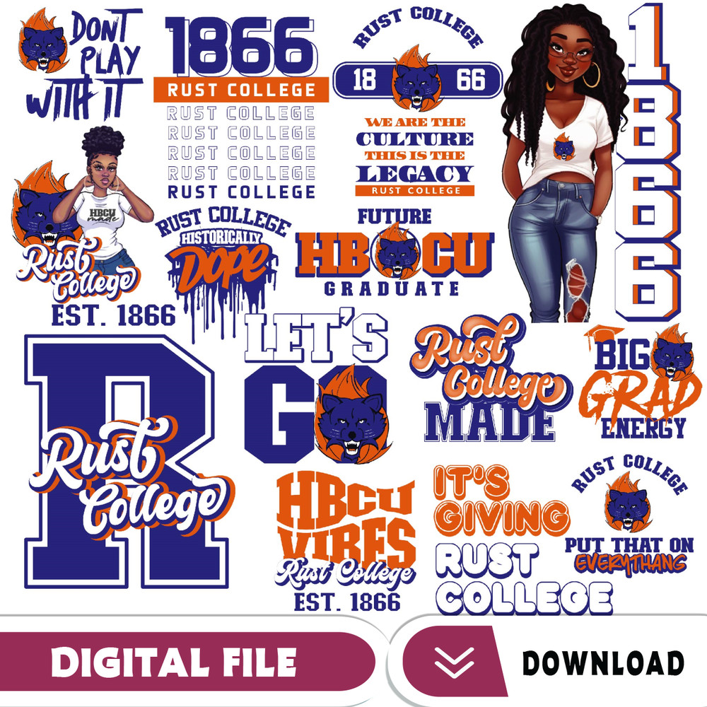 Rust College Svg, Hbcu Collection, New Hbcu 2023, Hbcu Svg, Historically Black College Designs Svg, Svg For Cricut.jpg