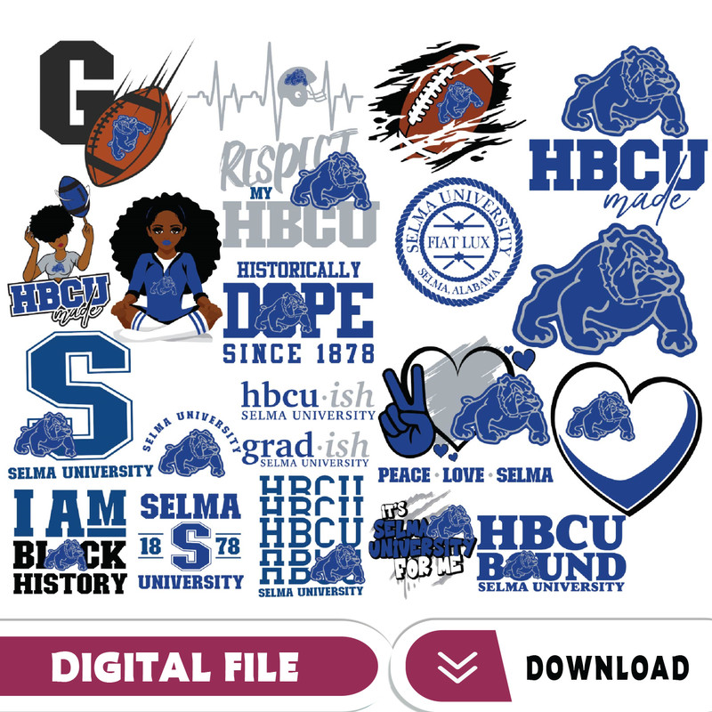 Selma College Svg, HBCU Svg Collections, HBCU Svg, Football Svg, Mega Bundle, Cricut, Digital Download.jpg