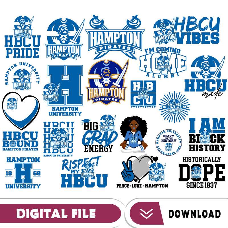 The Hampton University Svg, HBCU Svg Collections, HBCU Svg, Football Svg, Mega Bundle, Cricut, Digital Download.jpg
