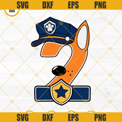 2nd chase paw patrol birthday boy svg