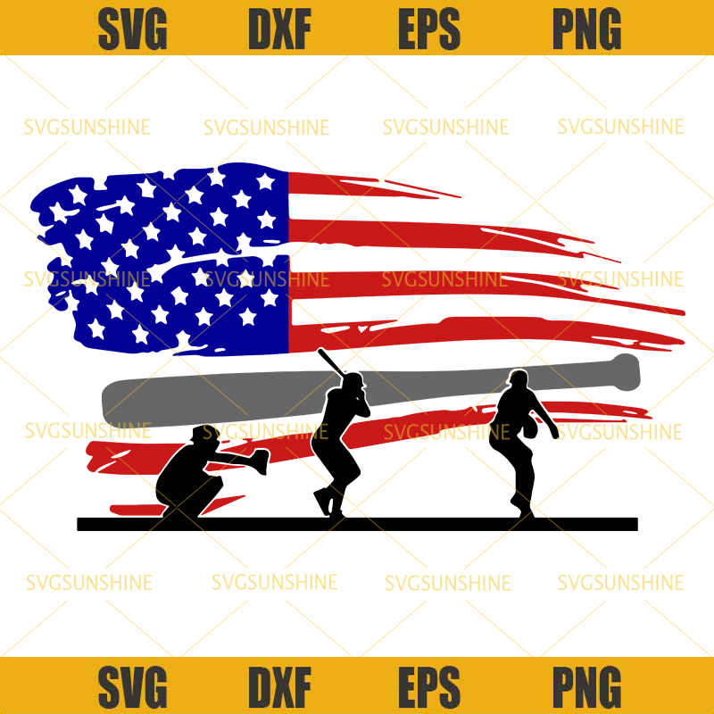 4th of July Baseball SVG, Baseball SVG, American Flag SVG, America Patriotic SVG, Distressed Flag SVG.jpg