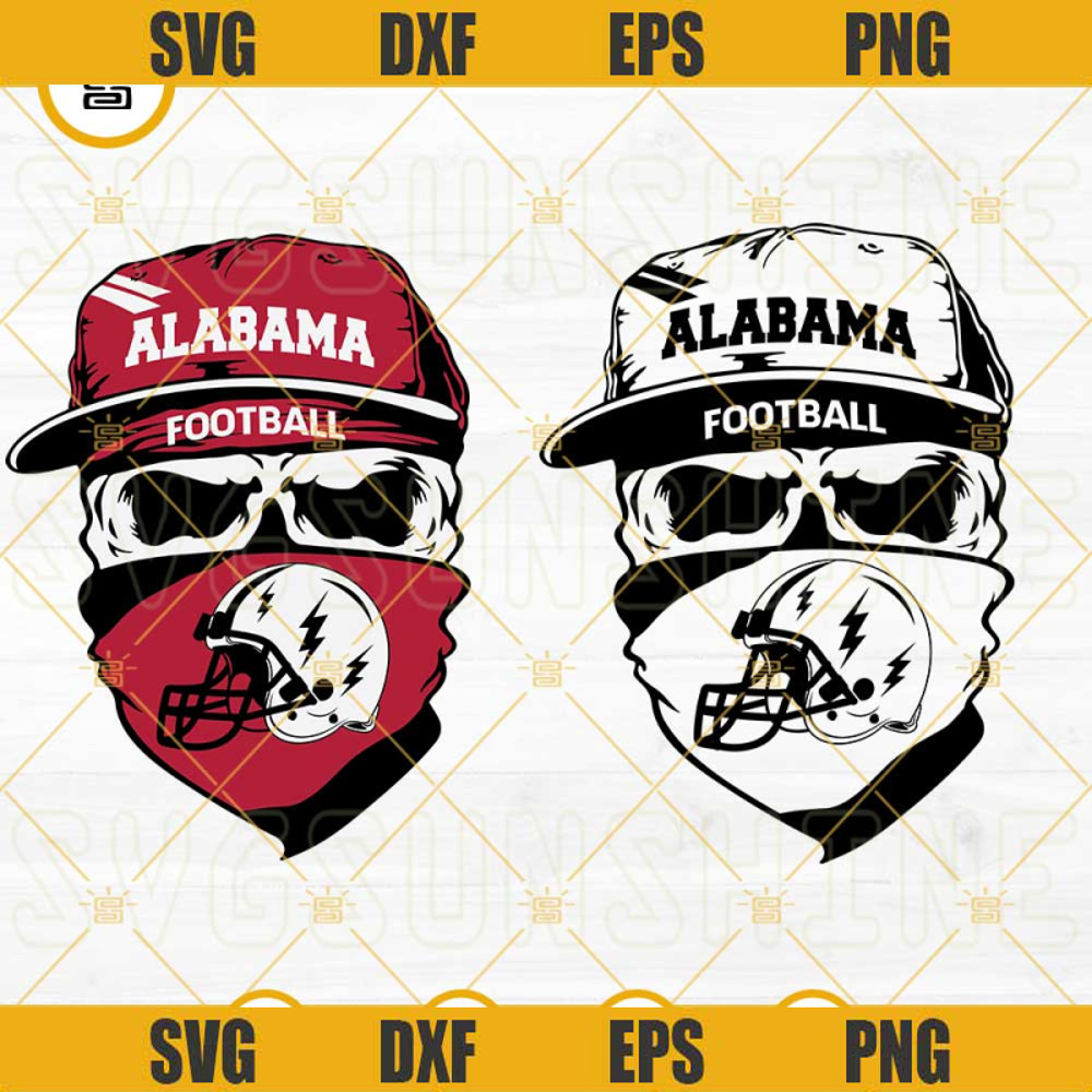 Alabama Crimson Tide Skull SVG, Alabama Football SVG PNG DXF EPS Cut Files.jpg