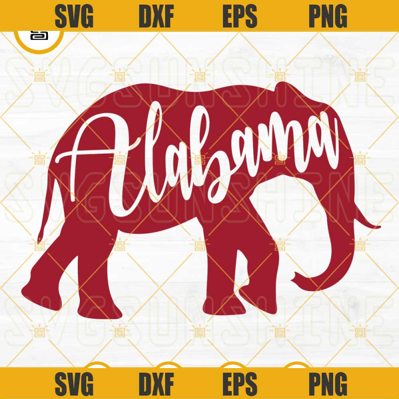 Alabama In Elephant SVG, Elephant Outline SVG, Alabama Crimson Tide SVG.jpg