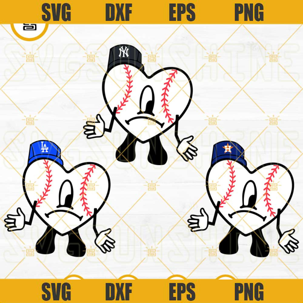 Bad Bunny Heart Baseball SVG, Bad Bunny Dodgers SVG, Bad Bunny Astros SVG, Bad Bunny New York Yankees SVG.jpg