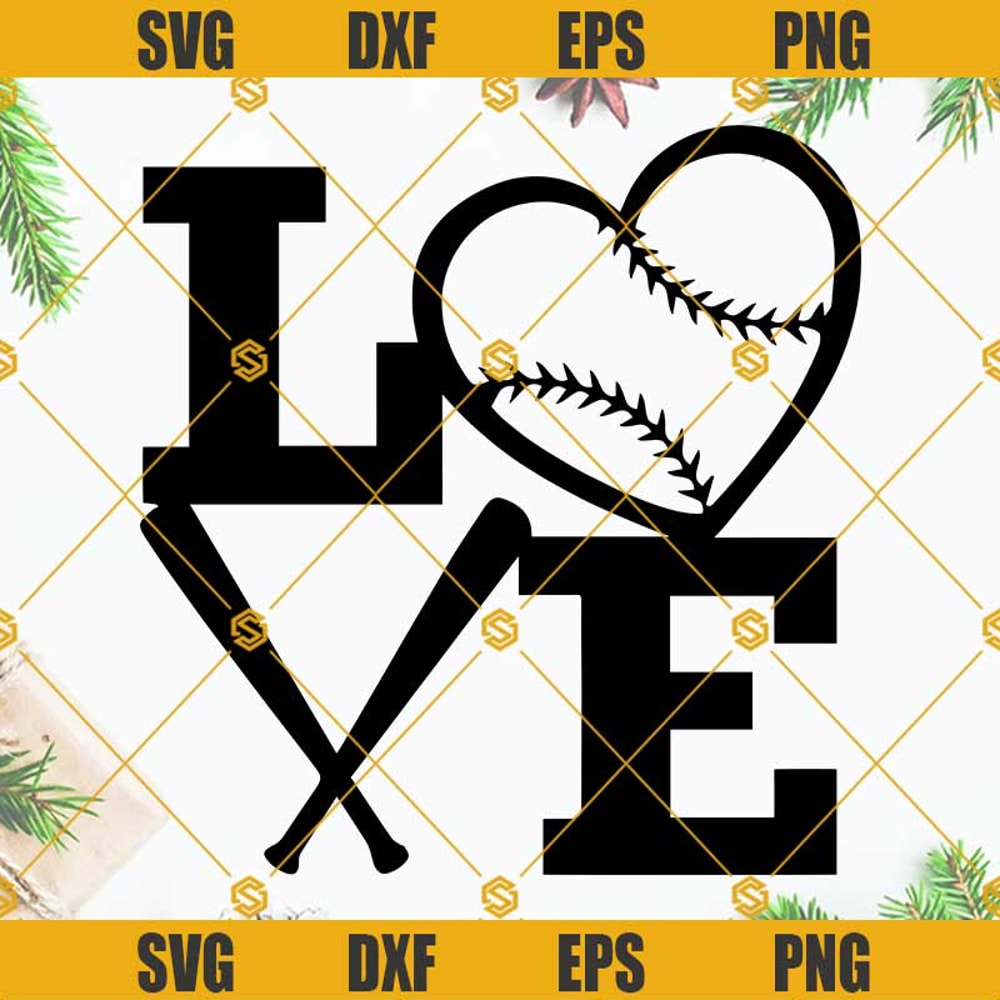 Baseball Softball Heart Love SVG, Love Baseball SVG, Love Softball SVG.jpg