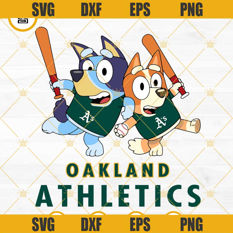 Bluey Oakland Athletics Baseball SVG PNG DXF EPS.jpg