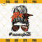 Cheer And Football MOM Of Both SVG, Black And Orange Team Colors SVG, Messy Bun Football Cheer Mom SVG.jpg