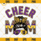Cheer Mom Purple And Yellow Gold SVG, Leopard  Cheer Mom SVG, Messy Bun Cheer Mom SVG PNG DXF EPS Cricut.png