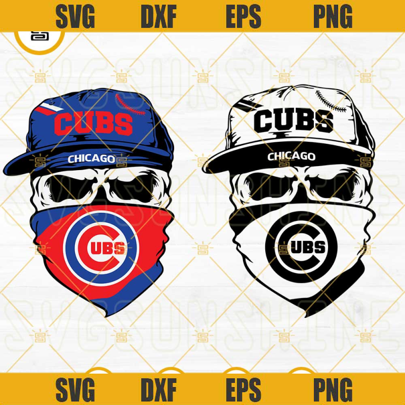 Chicago Cubs Skull SVG, Cubs Baseball SVG PNG DXF EPS Cut Files.jpg