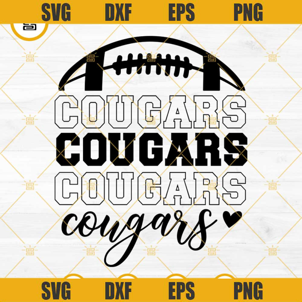 Cougars SVG, Cougars America Football SVG PNG DXF EPS Cut Files.jpg