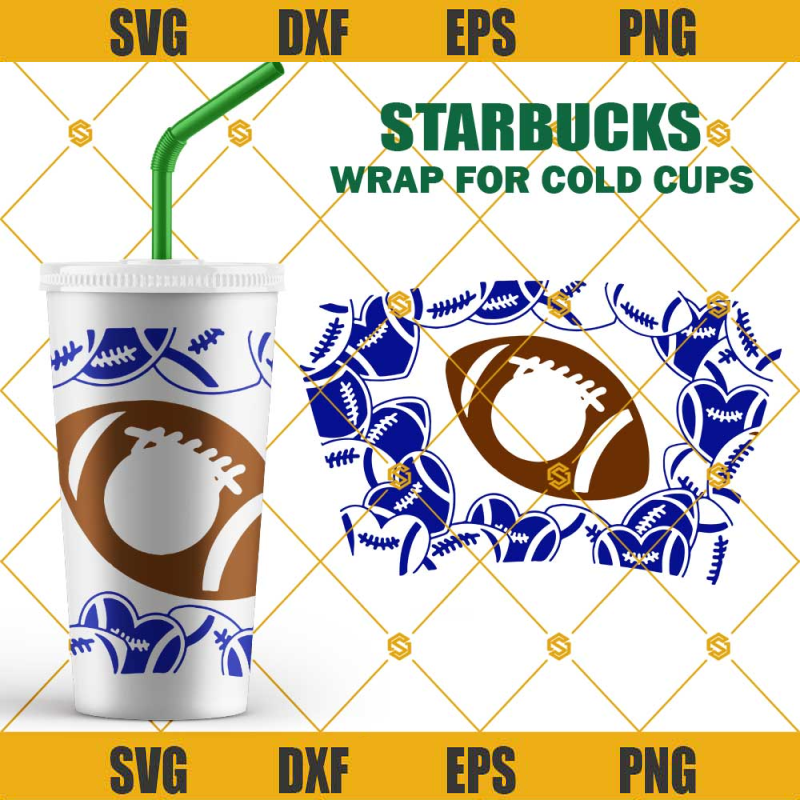 Football Full Wrap For Starbucks Cold Cup SVG, Football Starbucks SVG, Coffee Football SVG.jpg