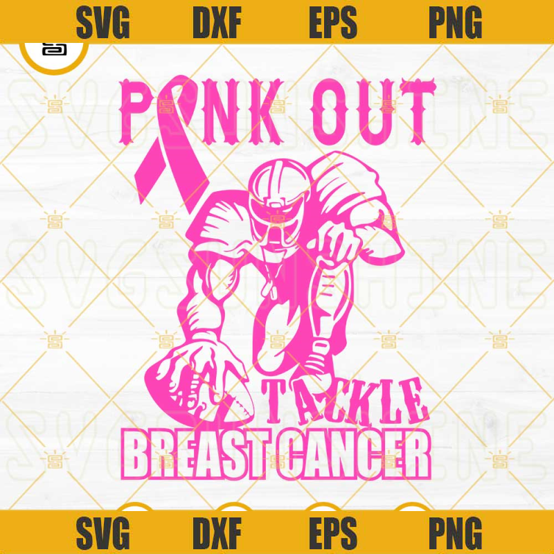 Football Pink Out SVG, Tackle Breast Cancer SVG PNG DXF EPS Cut Files.jpg