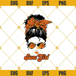 girl phoenix suns svg, suns girl messy bun svg,
