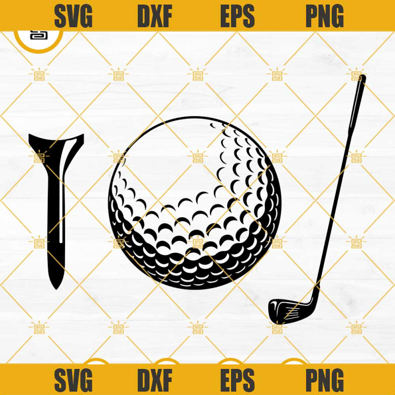 Golf Ball SVG Vector, Golf Ball PNG, Golf Tee SVG, Golf Club SVG, Golf Ball Cricut Silhouette.png