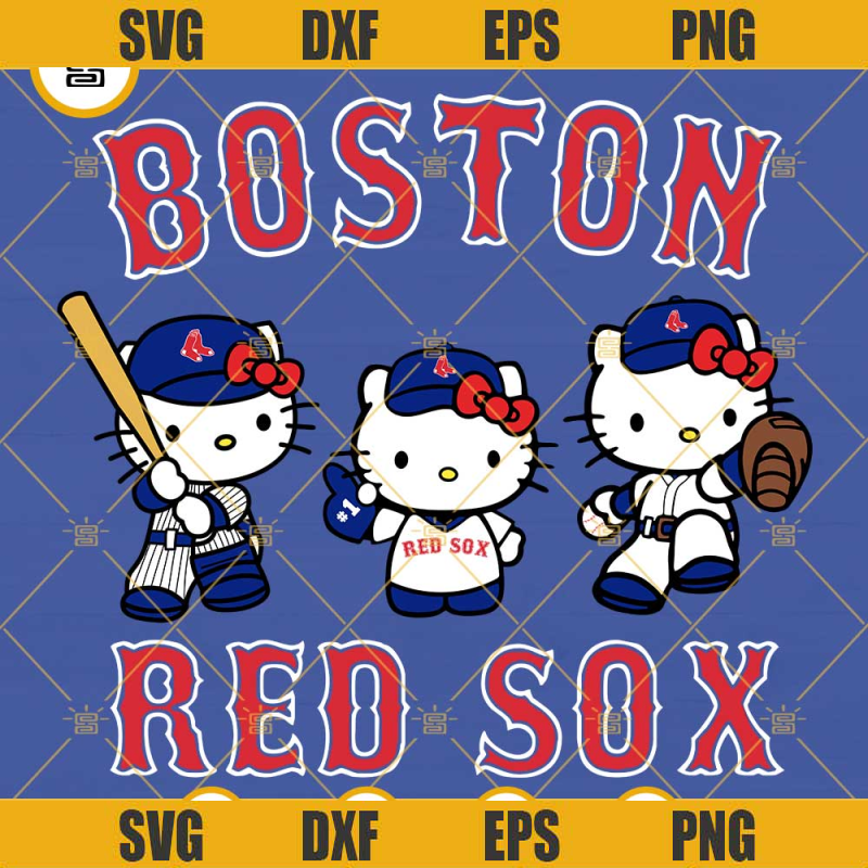 Hello Kitty Boston Red Sox Baseball SVG PNG DXF EPS.jpg