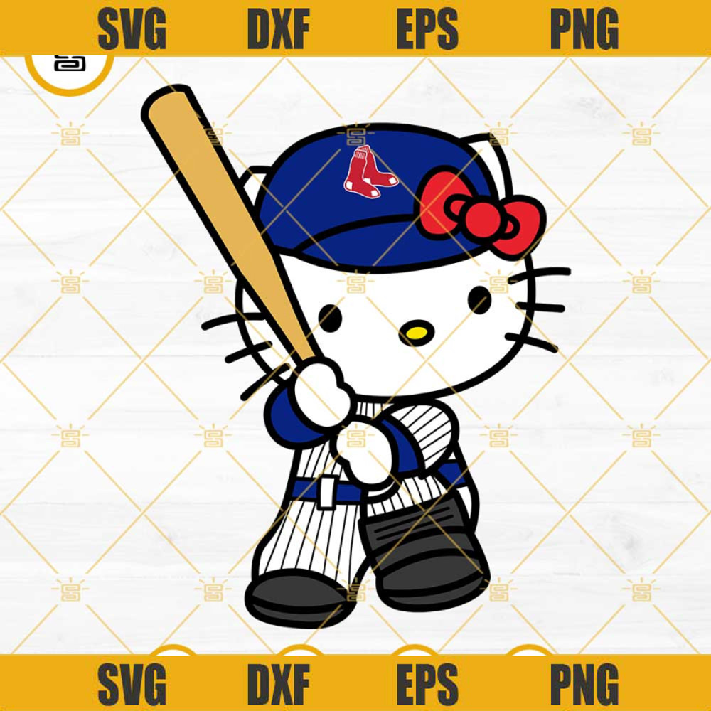 Hello Kitty Boston Red Sox SVG, Kitty Red Sox SVG PNG DXF EPS.jpg