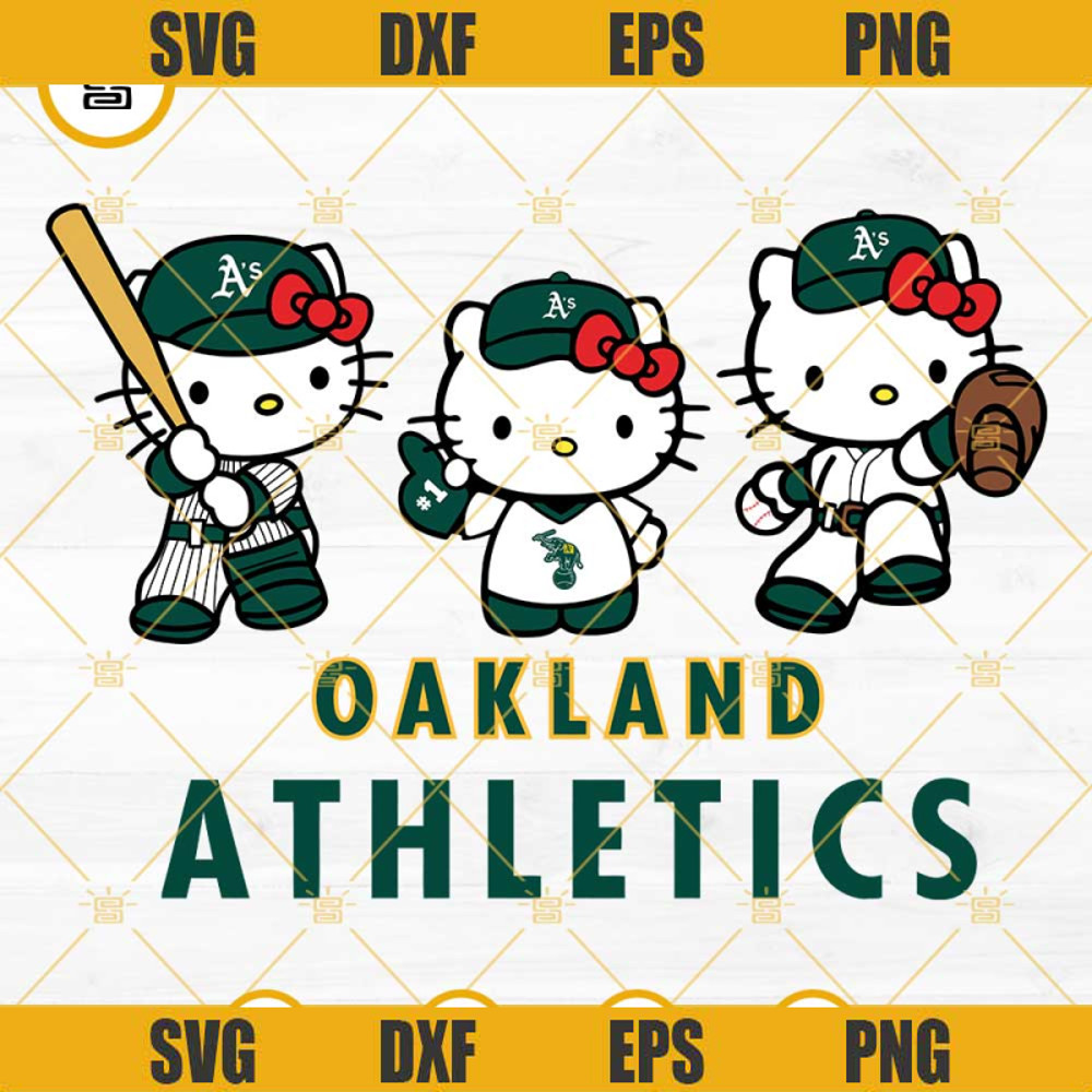 Hello Kitty Oakland Athletics Baseball SVG PNG DXF EPS.jpg