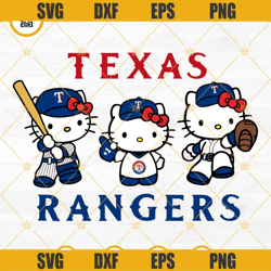 hello kitty texas rangers baseball svg png dxf eps