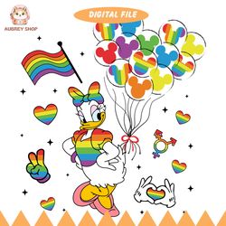 disney daisy duck lgbt pride balloon svg