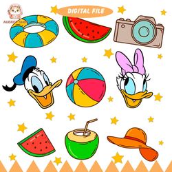 donald daisy duck summer vacation svg