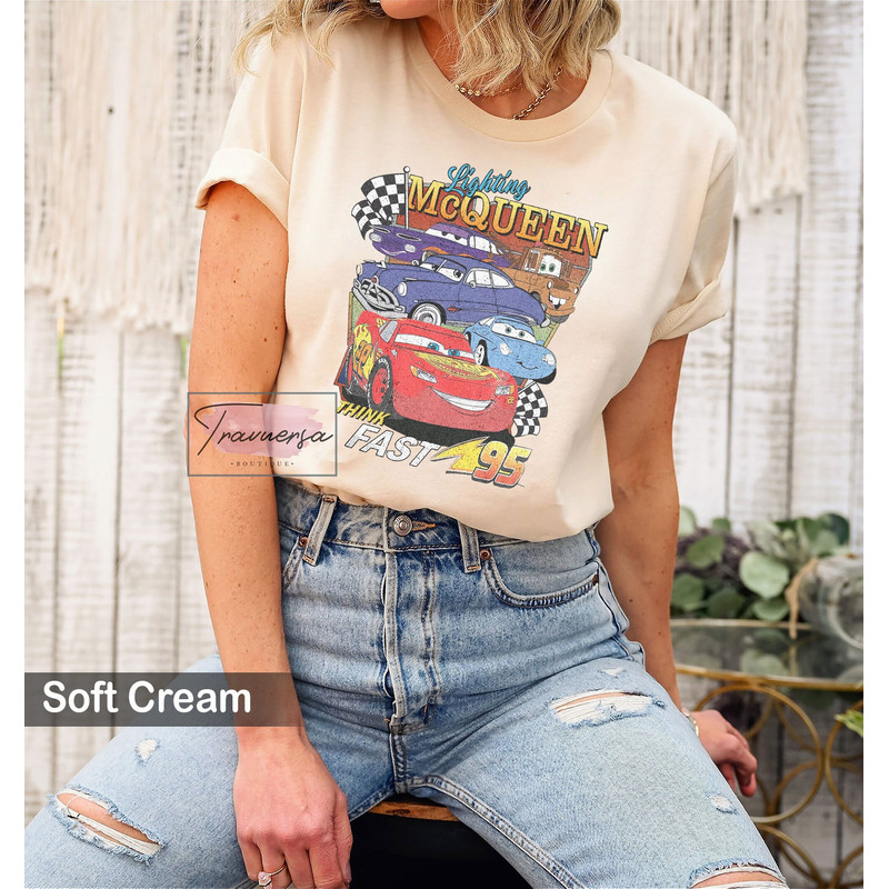 Disney Pixar Cars Lightning McQueen Palm Tree Sunset Shirt, Disneyworld Shirt, Disney Family Matching Shirt.jpg