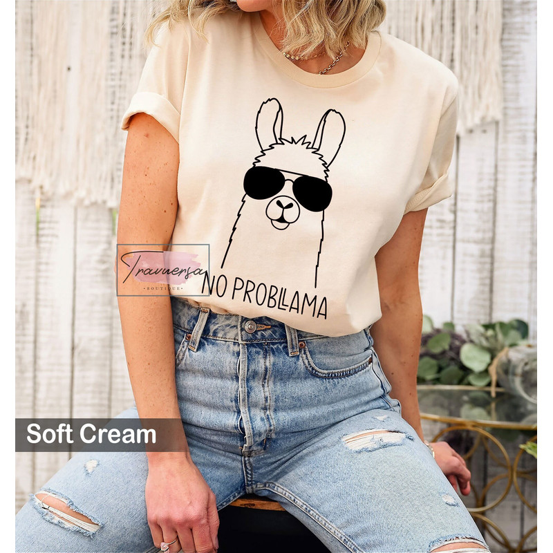 No Probllama Shirt, Funny Llama T-Shirt , Cute Lama Sweatshirt, No Probllama Gift.jpg