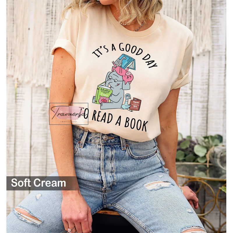 Piggie Elephant Pigeons It's A Good Day To Read T-Shirt, Book Lover Gift Shirt, Funny Piggie Elephant Sweatshirt.jpg