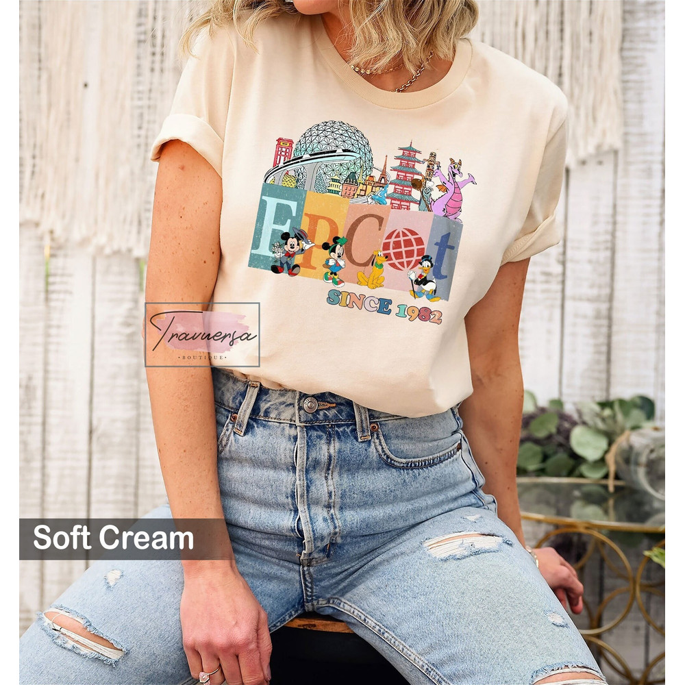 Retro Disney Epcot Shirt, Disney Epcot World Tour Sweatshirt, Mickey And Friends, Disney Family Trip Matching Shirt.jpg