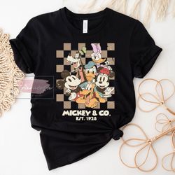 vintage mickey and co 1928 tshirt, retro vintage disney shirt, disneyworld shirt, disney family matching shirt, retro mi