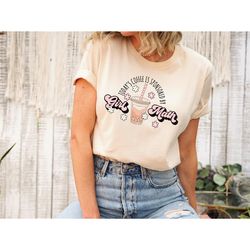 todays coffee is sponsored by girl math, girl math shirt, free girl math t-shirt, trendy sweatshirt for women, mental he