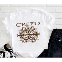 vintage creed band logo t-shirt, creed band fan gift shirt, creed 2024 tour unisex shirt, rock band creed graphic shirt,