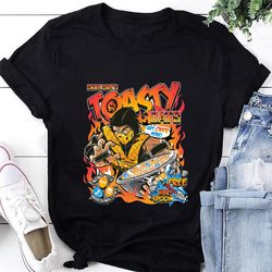 scorpion mortal kombat parody toasty video game t-shirt, mortal kombat scorpion shirt, mortal kombat shirt, mortal komba