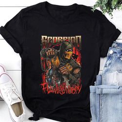mortal kombat scorpion flawless victory t-shirt, mortal kombat shirt fan gifts, mortal kombat game shirt,  mortal kombat