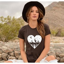 mountain silhouette shirt, camping shir camp outdoors nature campers t-shirt tent forest camper nature lovers gift tshir