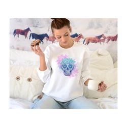 sugar skull shirt, colorful skull shirt