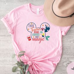 disney this mom runs on coffee and magic shirt, disney mom shirt, mickey head shirt, disney mom shirt, mom coffee shirt,
