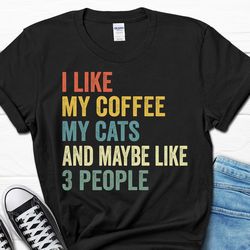 husband cats owner men's t-shirt, fathers day tee, funny coffee shirt for him, cats lover gift, cat dad gifts, coffee sh