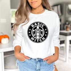 basic witch sweatshirt, witch sweatshirt, halloween sweatshirt, fall sweatshirts, autumn sweatshirt, coffee sweatshirt,