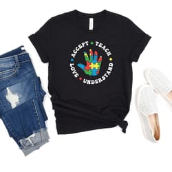 autism awareness t-shirt, autism support shirt, neurodiversity shirt, accept teach love understand tee, autistic kids gi