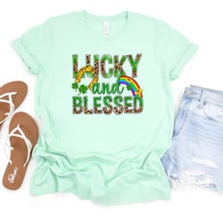 lucky and blessed shirt, st patrick's day t-shirt, christian tees, st pattys day shirt, women blessed t shirt, saint pat