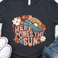 here comes the sun tee, boho hippie tee, retro t-shirt, comfort colors tshirt, here comes the sun comfort colors tee, vi