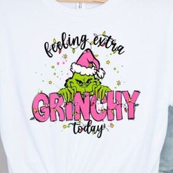 feeling extra grinchy today christmas sweatshirt, grinch shirtt, christmas gift, funny grinch shirt, grinchmas shirt