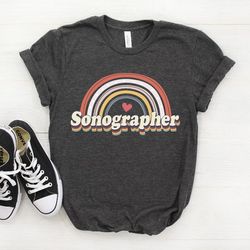 sonographer shirt, sonography gift, sonograph nurse, ultrasound tech, coffee scrubs and rubber gloves scan, radiologist