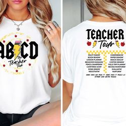 teacher shirt, abcd teacher tour shirt, back to school shirt, end of school year shirt, trendy t shirt, kindergarten tea